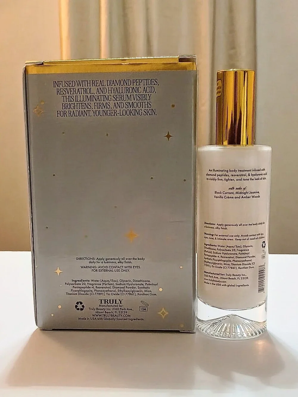 TRULY Diamond Baby Firm & Illuminate Treatment Body Serum 3.1 oz / 90 mL NIB